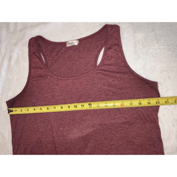 Luckymore Heathered Midi Tunic Dress Womens Maroon Racerback Scoop Neck Casual - Picture 7 of 7